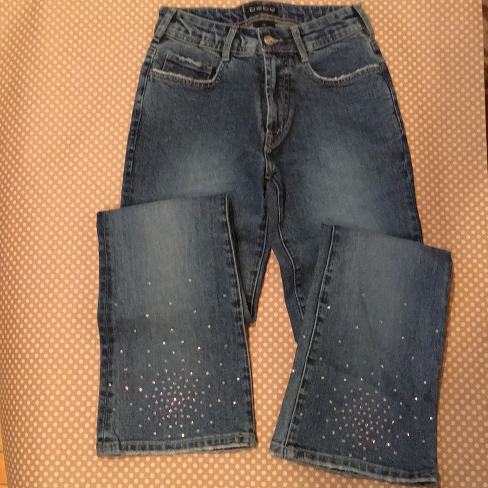 Vintage high waisted Bebe jean with crystals!